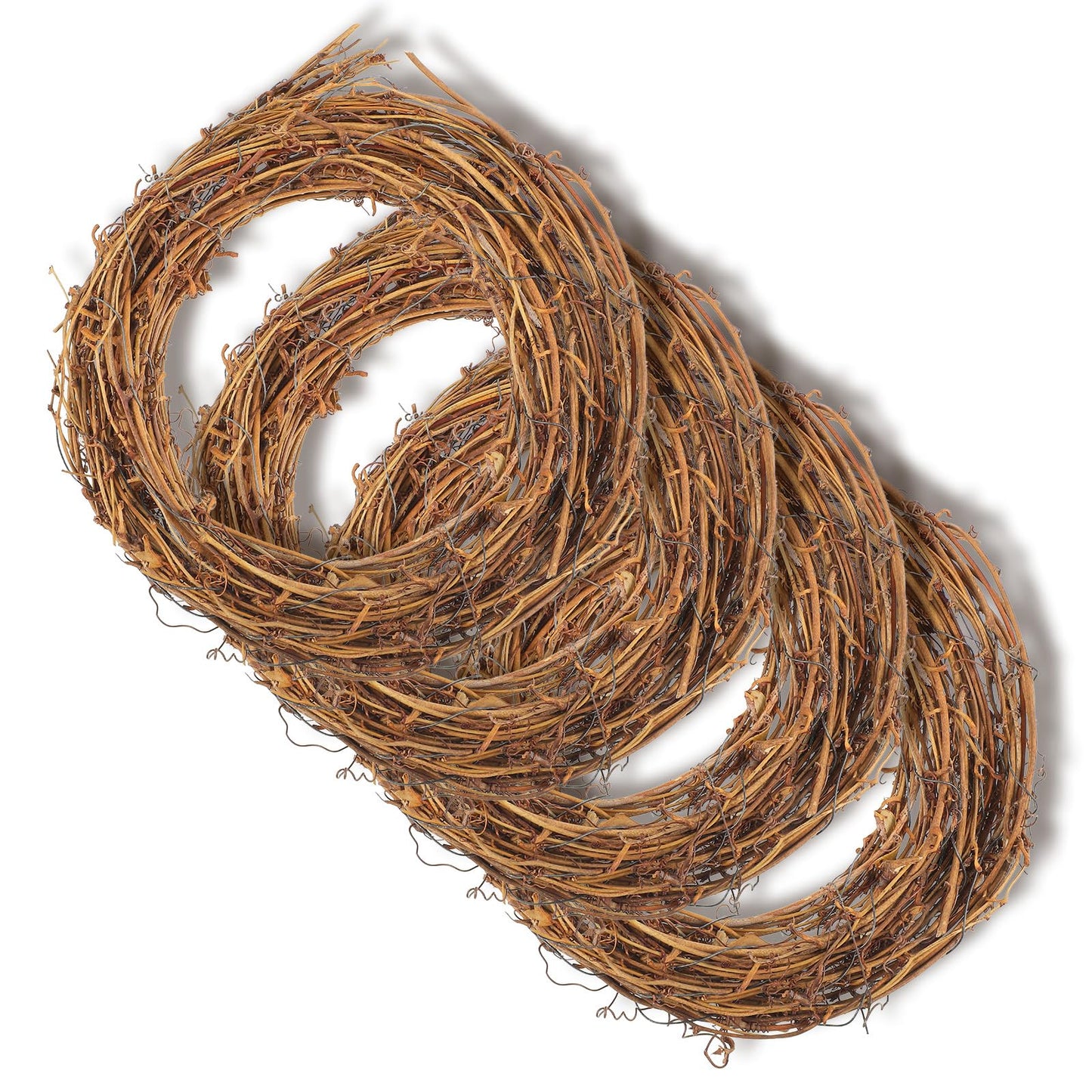 4 Pcs Grapevine Garland - DIY Crafts Natural Grapevine Wreaths, 13 Feet Long Vine Branch Wreath, Rattan Wreath for DIY Christmas Craft, Front Door Wall Hanging, Wedding and Party Decors