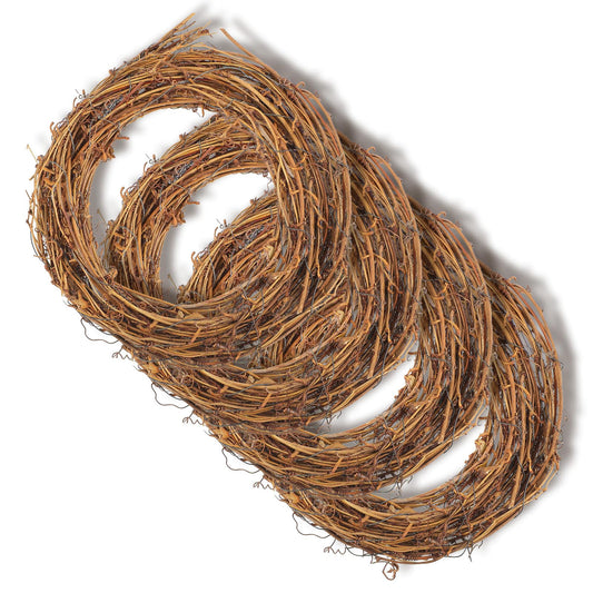 4 Pcs Grapevine Garland - DIY Crafts Natural Grapevine Wreaths, 13 Feet Long Vine Branch Wreath, Rattan Wreath for DIY Christmas Craft, Front Door Wall Hanging, Wedding and Party Decors