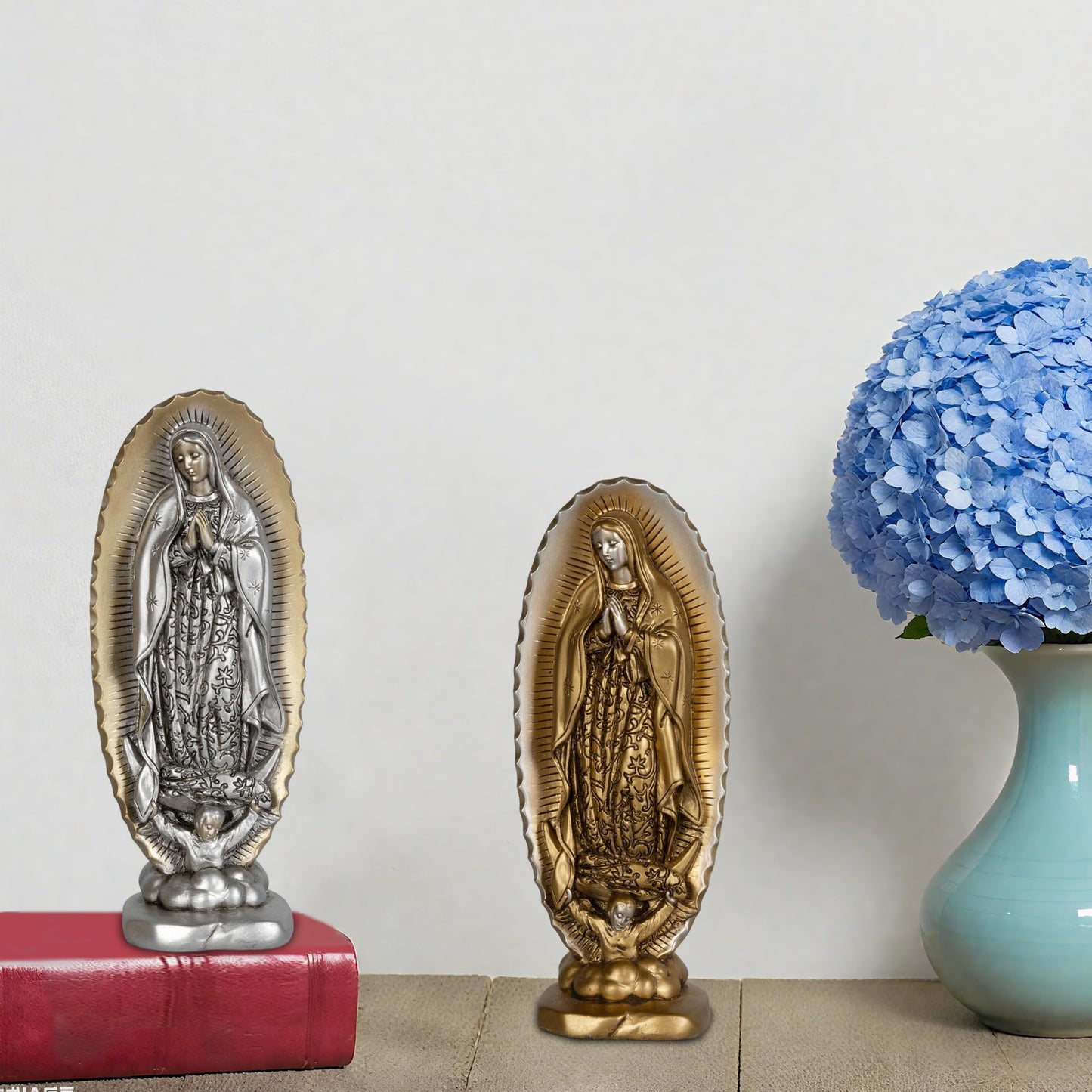 Grace4Joy Virgen de Guadalupe Statues - 2 Pack Our Lady of Guadalupe Statue Religious Home Decor, 4.8 Inches Mexican Virgin Mary Statue Catholic Gifts for Women