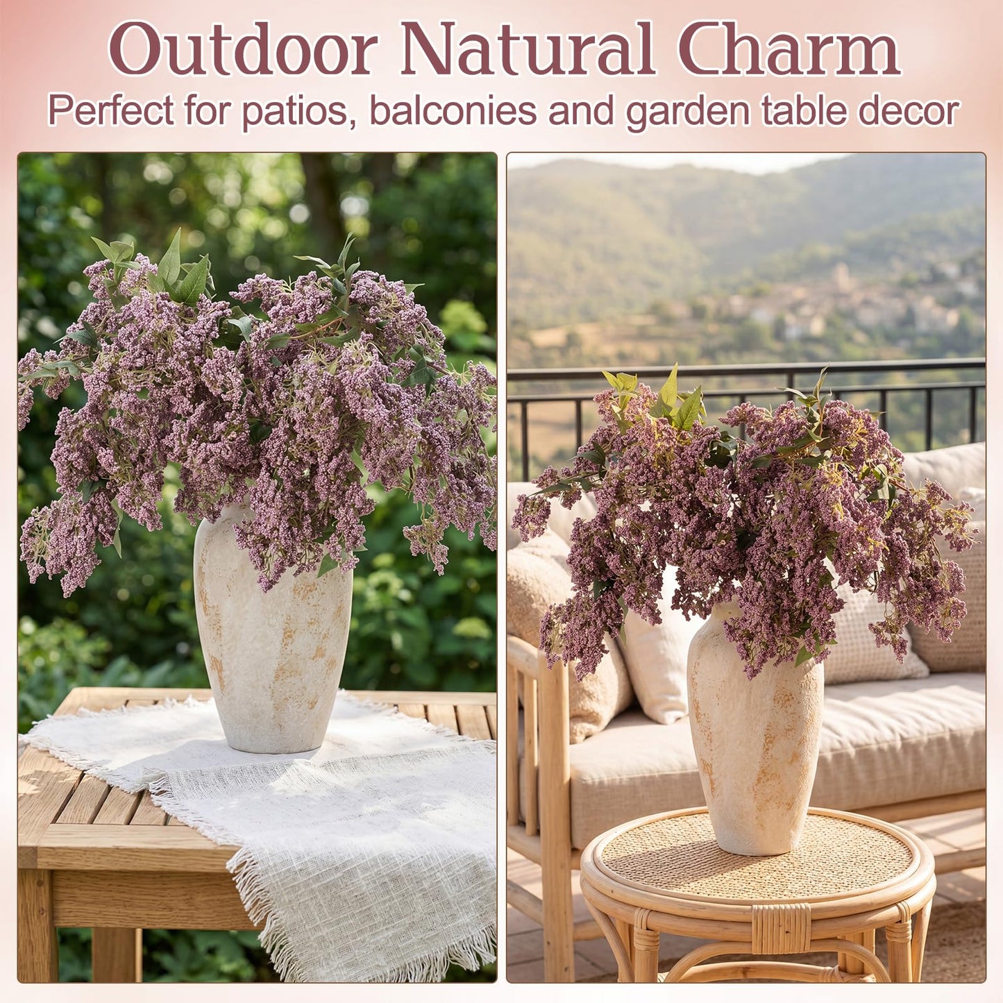 Dingion 3 Pcs 43 Inch Dusty Plum Berry Stem for Vase Fall Artificial Faux Sedum Berry Stems Autumn Realistic Flower Pick Spray Floral Branch for DIY Wedding Bouquet Mantel Holiday Harvest Home Decor