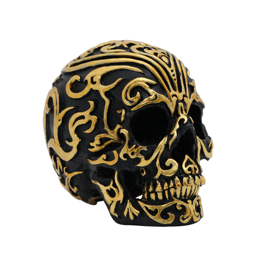 Gothic Skull Head Home Decor - 5.2 Inch Resin Skeleton Skull Halloween Statue, Skull Model for Bookshelf and Desktop,Party, Desk Altar Decoration