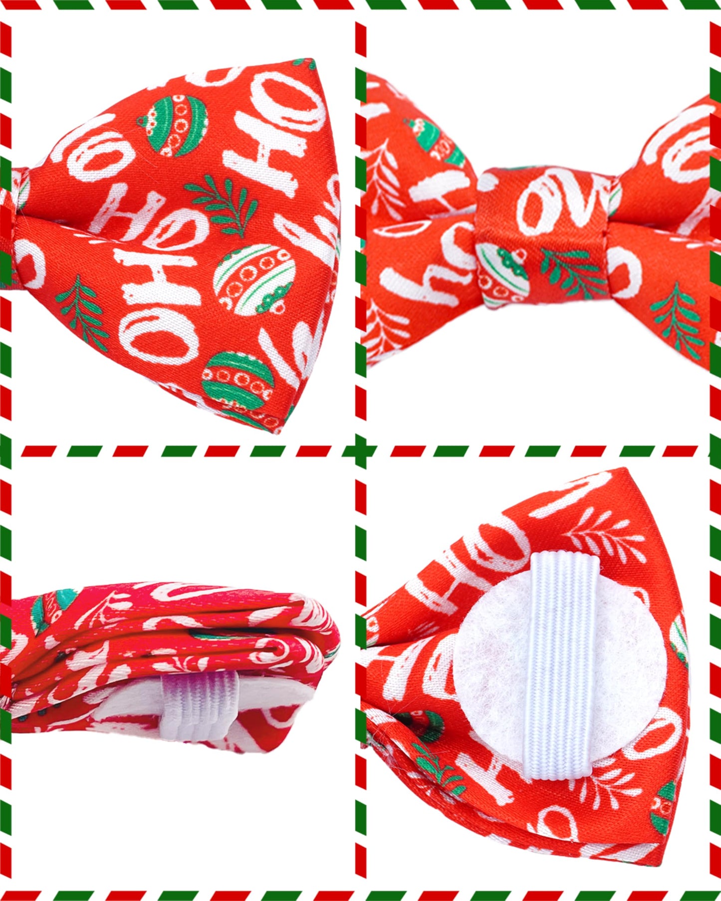 PET SHOW 10 Pack Holiday Small Dog Bowties Sliding on Collar