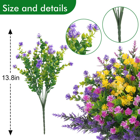 Hananona 18 Pcs Artificial Flowers for Outdoors, Faux Silk Geraniums Indoor, Realistic Wild Flower for Planter, Front Door, Porch, Patio, Yard, Garden
