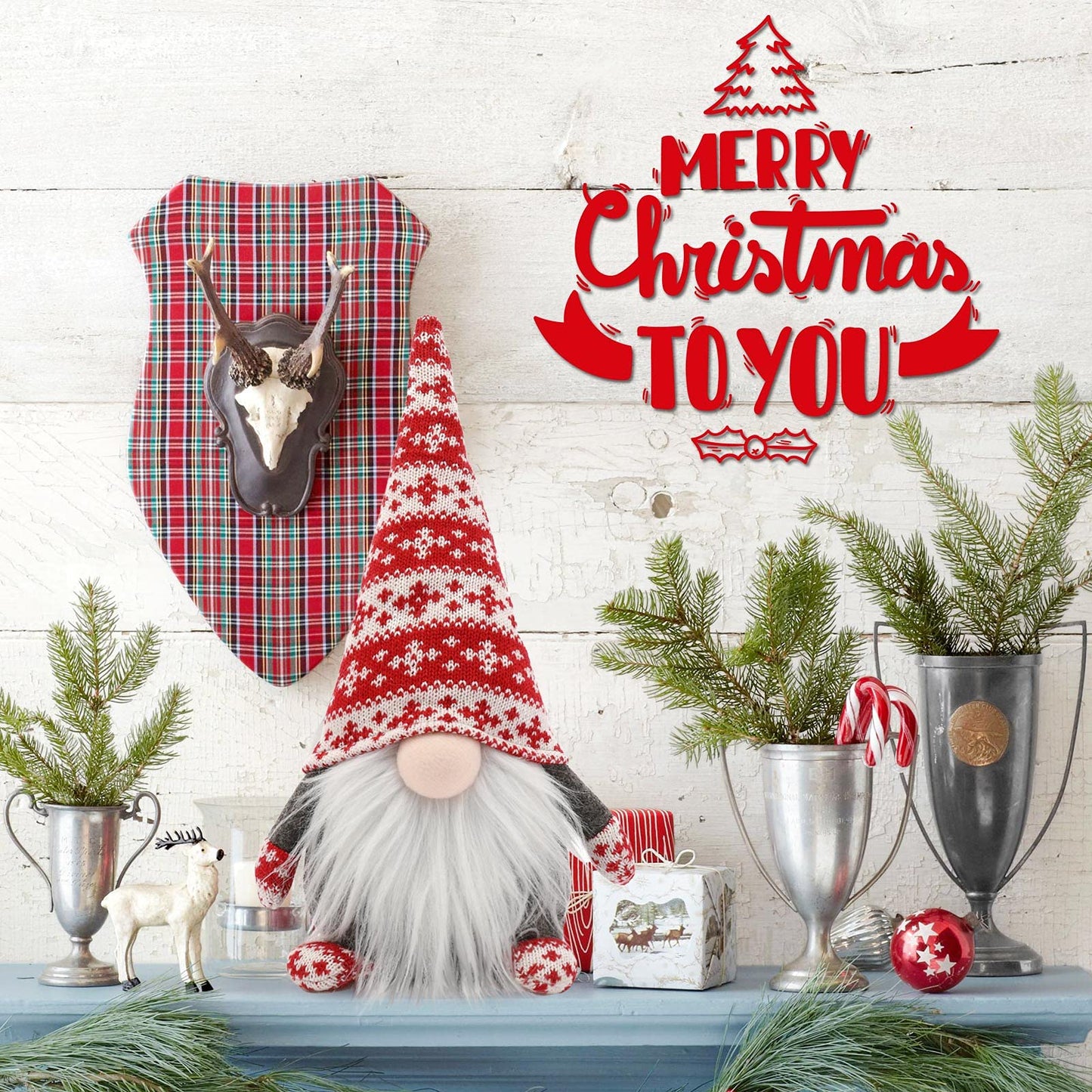 BOPIPA Gnome Christmas Decorations Swedish Tomte Stuffed Gnomes Plush Ornaments Holiday Elf Dwarf Thanksgiving Halloween Valentines Nordic Santa Gifts Home Tiered Tray Tabletop Décor
