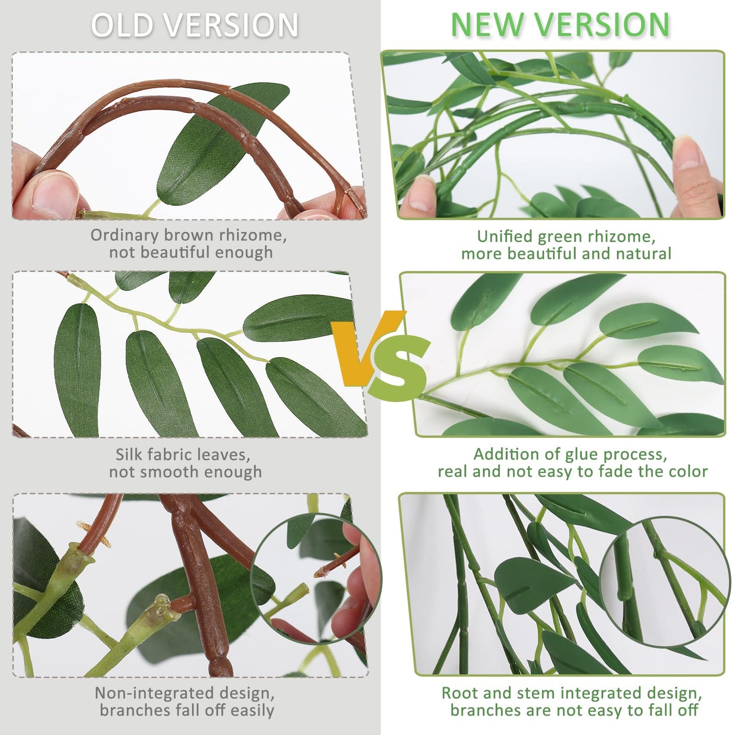 RECUTMS Artificial Willow Leaves Vines 6.5ft Silk Leaf Ivy Greenery Garland
