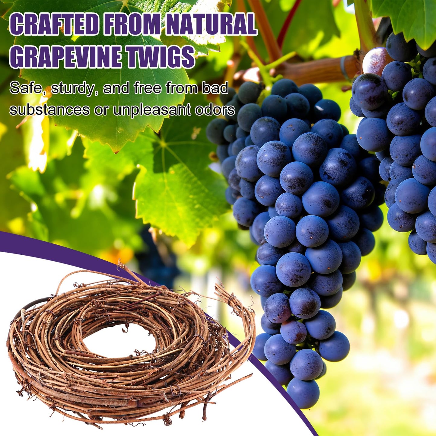 LDHHYH 9 PCS 15 Feet Grapevine Garland, Natural Grapevine Wreath for Crafts, Twig Wreath Twig Garland, Grape Vine Wreaths for Crafts Wedding House Holiday Door Wall Decor