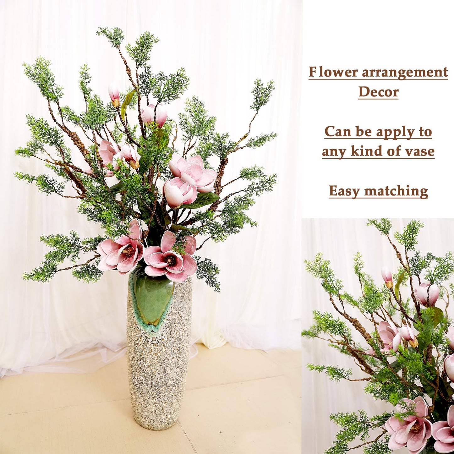39.3in Bendable Artificial Pine Tree Branch Cedar Stems Reptile Yules Decor