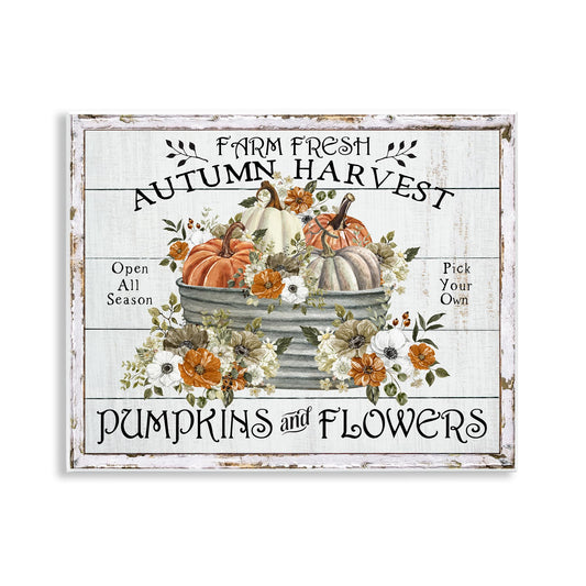 Stupell Industries Farm Fresh Harvest Pumpkin Wall Plaque Art, Design by Creatif Belle