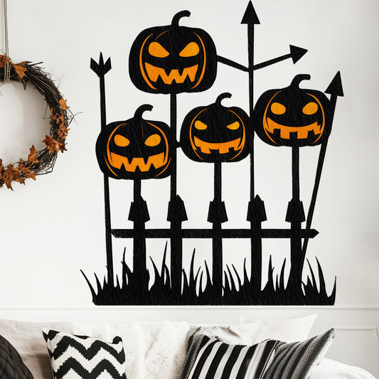 Halloween Wall Decals,Peel and Stick Halloween Theme Decor Stickers,Removable Vinyl Spooky Scary Face Wall Sticker for Holiday Party Decor. (Pumpkin Jack-o-Lantern Wall Decal)