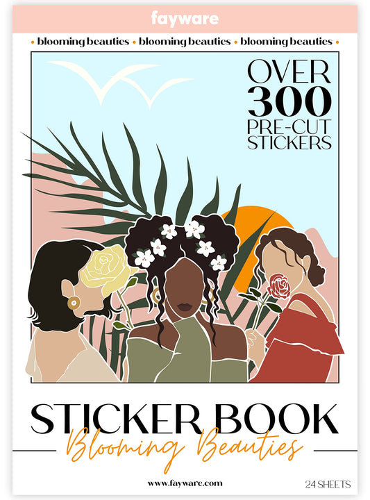 People Scrapbook Sticker Set - 318 Journaling Scrapbooking Stickers. Planner Sticker Dolls with Diverse Girls & Black Women, Flowers, and Quotes