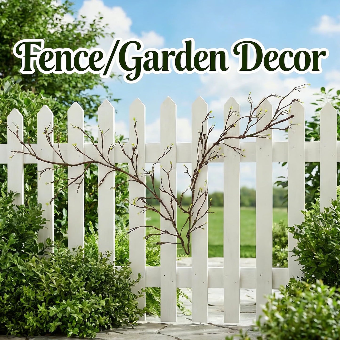 118 inch Large Bendable Artificial Floral Tree Branches Twigs Vines Cherry Blossom Trunk Ivy Wood Wall Fake Hanging Plants Willow Grapevine Garland for Wedding Arch Jungle Halloween Patio Decoration