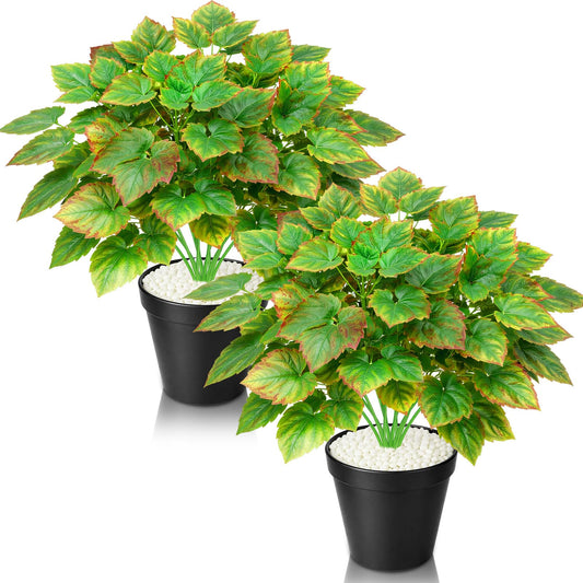 Juinte 2 Pack Artificial Grape Vine Plants 14.9 Inches 6-Branch Realistic Plastic Fake Potted Plant for Home Decor Artificial Plants Indoor Green Foliage for Shelves