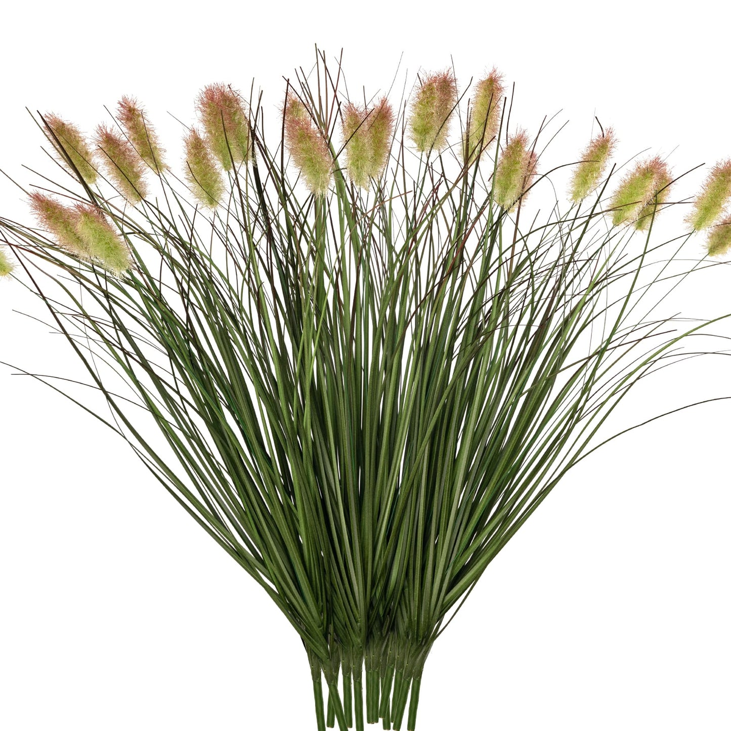 Ttranewsoo Artificial Grass, Fake Grass, Artificial Shrubs, Wheatgrass Cattails Fake Grass Decorations, Artificial Plants, Ornamental Grass, Outdoor Fake Grass, Green Leafy Decorations (12PCS)