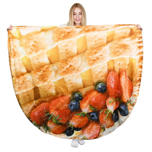 Catalonia Funny Fruit Pie Wrap Blanket for Kids & Adults, Quirk Gifts for Teenage Boys & Girls, Halloween Throw Blanket for Bed & Sofa, 59 inch