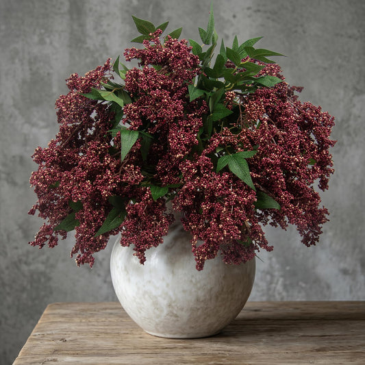 Daynight 40In Artificial Berry Stem for Vase, 4 Pcs Faux Nandina Branches Fall Floral Picks Fake Realistic Berry Spray for Wedding Autumn Halloween or Thanksgiving DIY Home Decor (4, Purple, 40Inch)