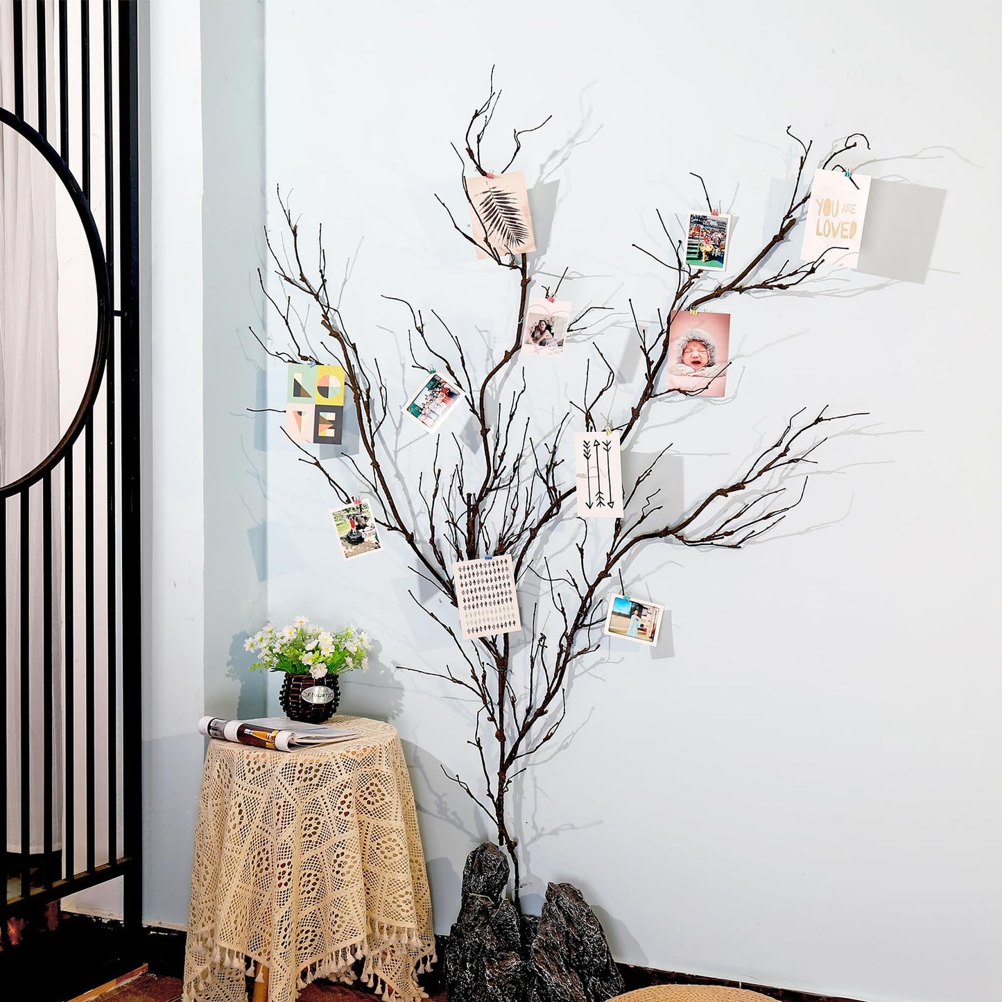 CONGZHANHH 4pcs 63in Black Bendable Fake Halloween Tree Branches Wall Decor