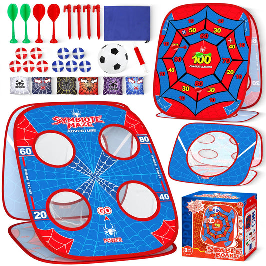Spider Bean Bag Toss Game for Kids Age 4-8, Cornhole Board Outdoor Toys for Toddlers Party Carnival Outside Games Toy Christmas Birthday Gifts for Kid Boys Girls 3 4 5 6 7 8 9 Year Old