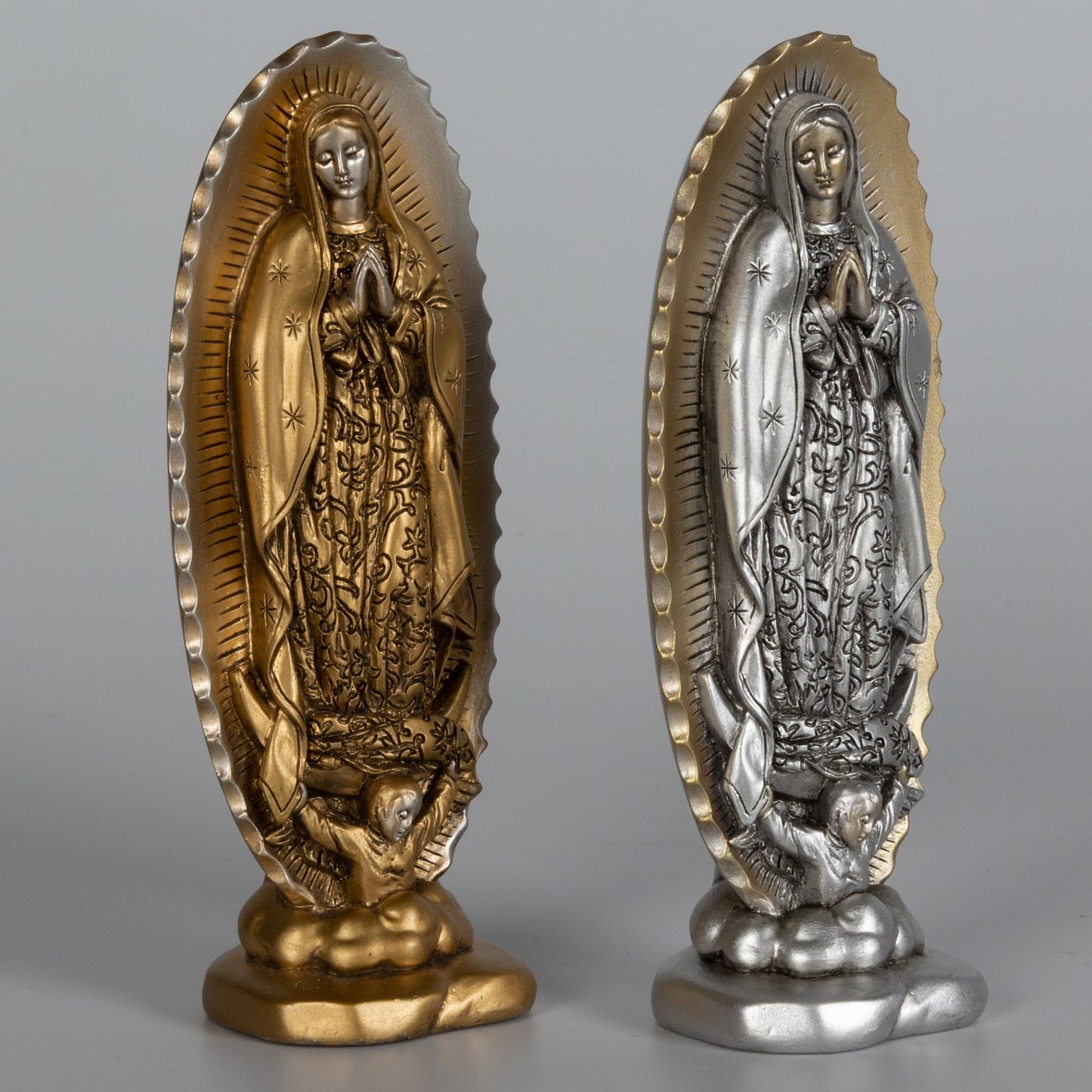 Grace4Joy Virgen de Guadalupe Statues - 2 Pack Our Lady of Guadalupe Statue Religious Home Decor, 4.8 Inches Mexican Virgin Mary Statue Catholic Gifts for Women