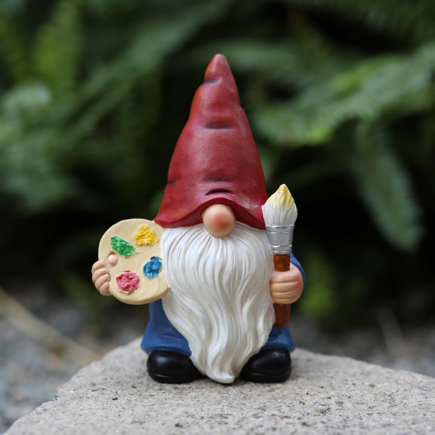 WSHMZYHOME Garden Gnome with Paint Palette and Brush Statue Decoration Figurine Ornament for Indoor Outdoor Home Patio Yard Lawn,Gift for Mom