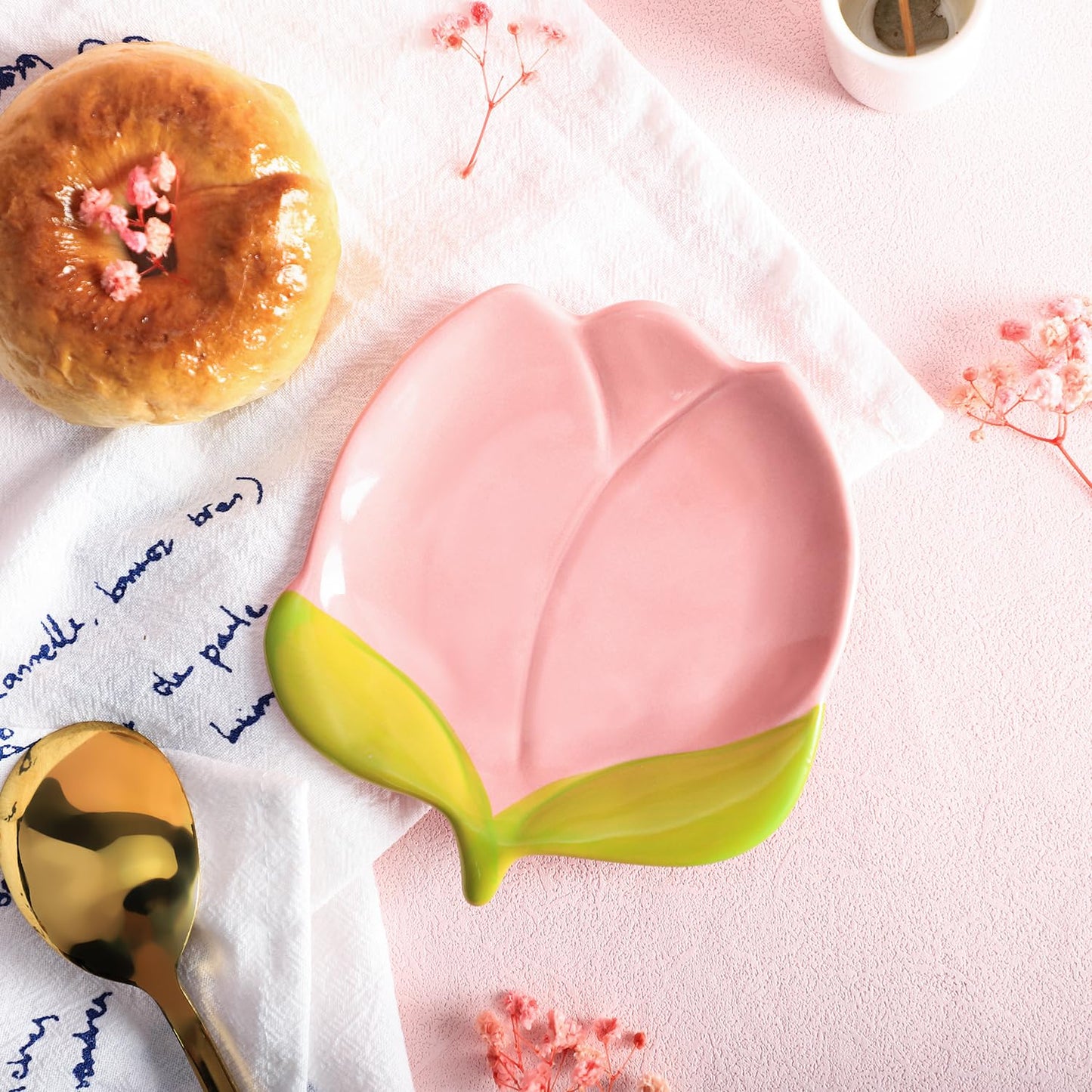 WAIT FLY Lovely Tulip Ceramic Spoon Rest Spoon Holder for Kitchen Counter/Stove Top Stable Utensil Rest-Tulip-1PCS