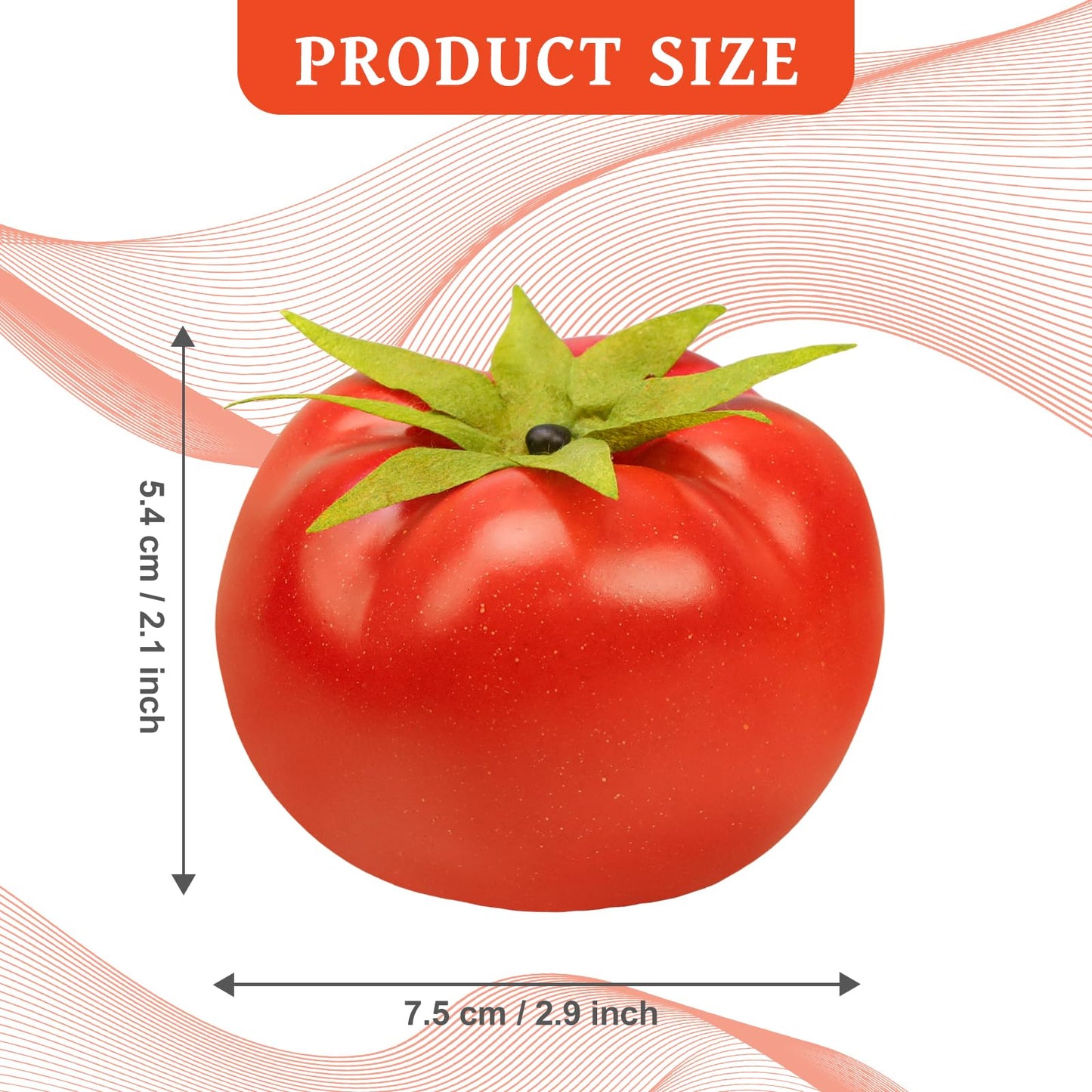 Meiwlong 6pcs Fake Tomatoes,Realistic Fake Vegetables for Home Decorations