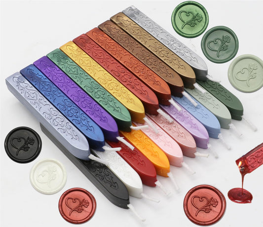 20 Pcs Assorted Colors Sealing Wax Sticks with Wicks, Mixed Color Wax Seal Sticks with Wicks are Great for Letter Seal Wax Stamp, Wedding Invitations, Packaging Decoration (20#1)