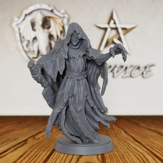 Tabletop Unpainted Miniatures for TTRPG - 28mm Scale Spectral Wraith Minis Figurine for Dungeon Masters, Undead Fantasy RPG Accessory Figure - Ghost Knight (AS446)