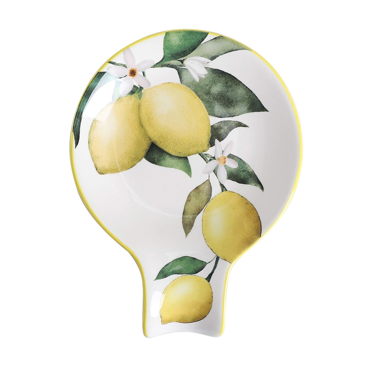 Bico Lemon Dreams Spoon Rest for Stove Top, Ceramic Spoon Holder for Kitchen Counter, Easy to Clean Coffee Spoon Rest Dishwasher Safe, Kitchen Cooking Utensil Rest for Ladles Spatula