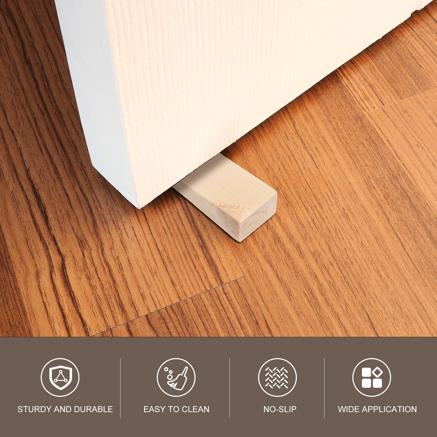 uxcell 12Pcs Wooden Door Stopper, 3.15" x 1.57" x 1.18" Non-Slip Solid Wood Door Wedges Triangle Wooden Doorstop Blocks for Chair Caning Home Office Floor