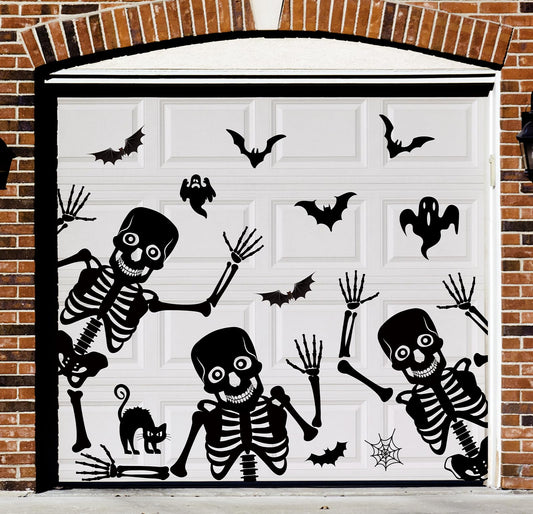 JarThenaAMCS 27Pcs Halloween Garage Decoration Magnet Dancing Skeleton Ghost Refrigerator Decals Black Magnetic Stickers for Party Home Door Car Dishwasher Decor