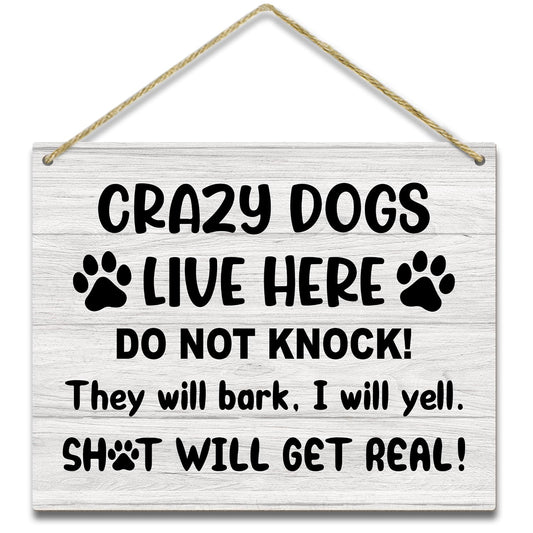 No Knocking Door Sign, Housewarming Gifts For Women Men Friend Coworker, Beware Of Dog Sign Dont Ring Doorbell Sign Do Not Disturb Sign Wooden Sign Wall Decor Wall Sign Hanging Sign -18