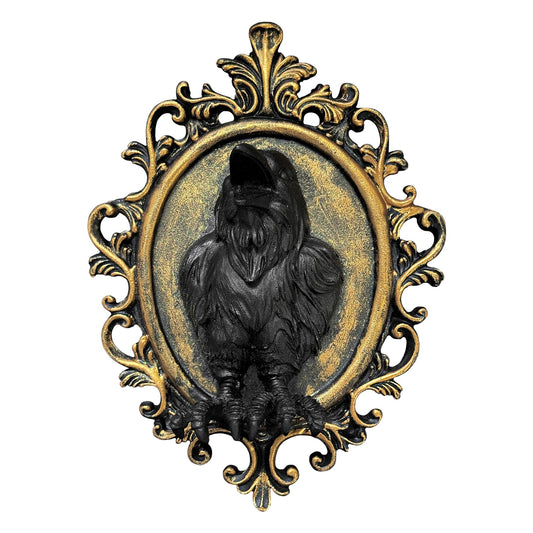 QJWDB Gothic Wall Decor Vintage Crow Dark Academia Room Decor Animal Head Aesthetic for Halloween Home Decoration Retro Wall Art Hanging Design Wall Mounted Bedroom (7.9'' x 5.7'')