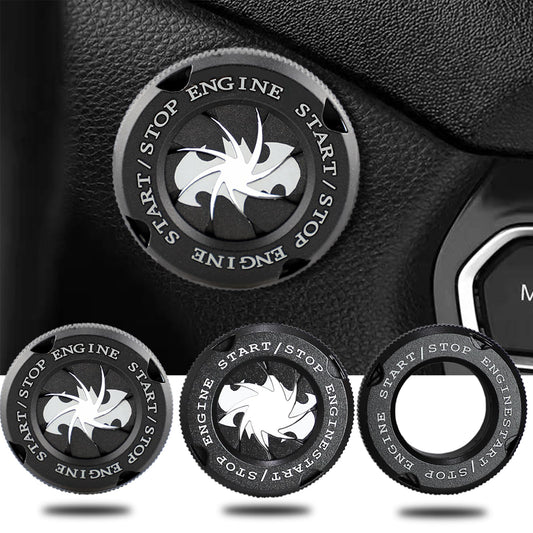 Bat Rotary Car Push Start Button Cover, Engine Start Stop Button Cover Interior Accessories, Anti Scratch Universal Protective DIY Decoration, Gift for Men (Bat Black)