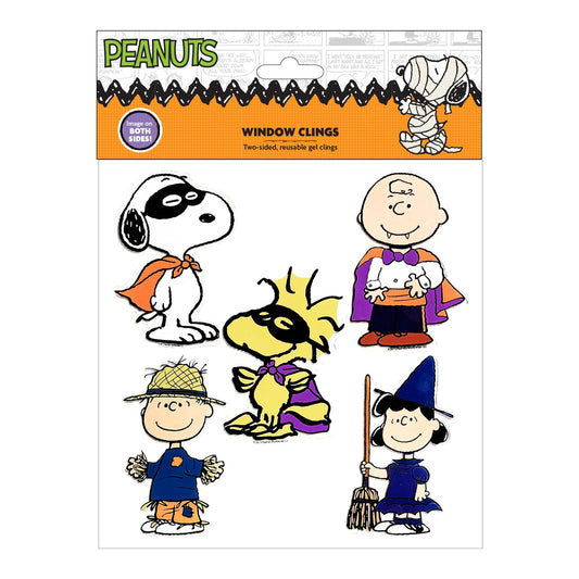 Peanuts Halloween Multi Character Window Cling with Snoopy Woodstock Charlie Brown Linus and Lucy