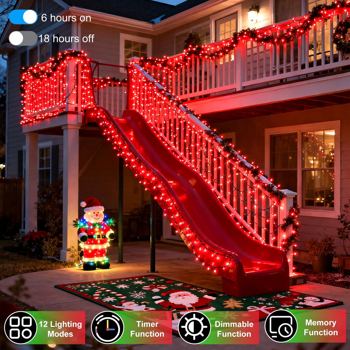 WUXYIYANG 750 LED 240FT Red Valentine Lights, 12 Pro Modes and Timer Memory & Dimmable, Plug in Clear Wire Indoor Valentine Room Light for for Xmas Bedroom Yard Tree Wedding Party Waterproof Decor