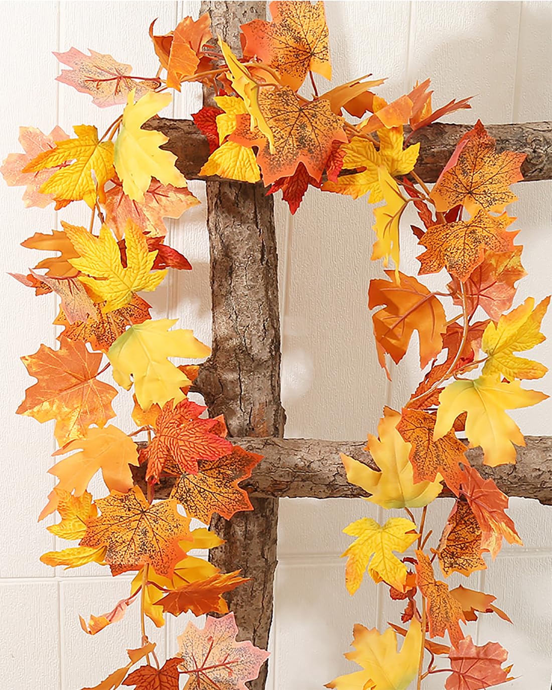 Fall Garland Fall Leaves Garland for Thanksgiving Decorations Home Outdoor Decor (3 Pcs)
