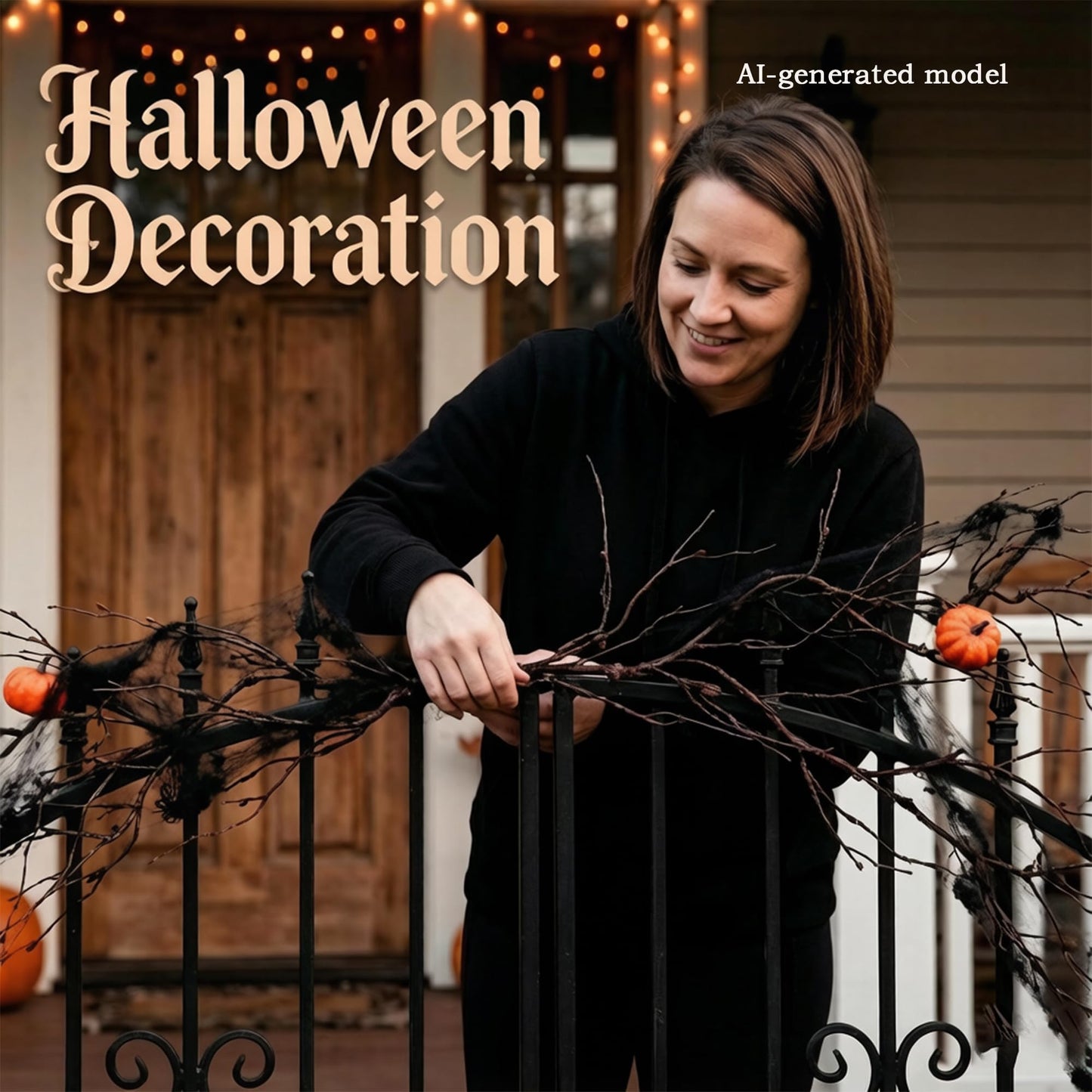 CONGZHANHH 4pcs 63in Black Bendable Fake Halloween Tree Branches Wall Decor