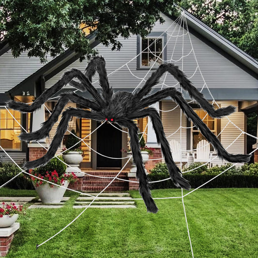 Kendane Halloween Decorations Outdoor and Indoor,200" Halloween Spider Web with 59" Giant Spider,Scary Party Decorations for Yard,House Decor.