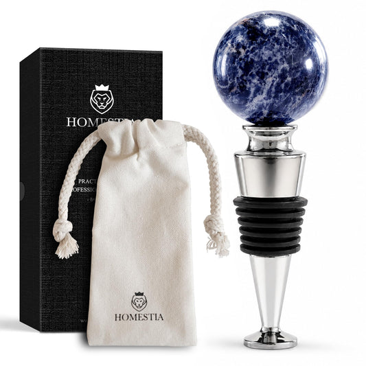 Blue Gemstone Wine Stopper, Bottle Stopper Wine Saver, Reusable Wine Corks
