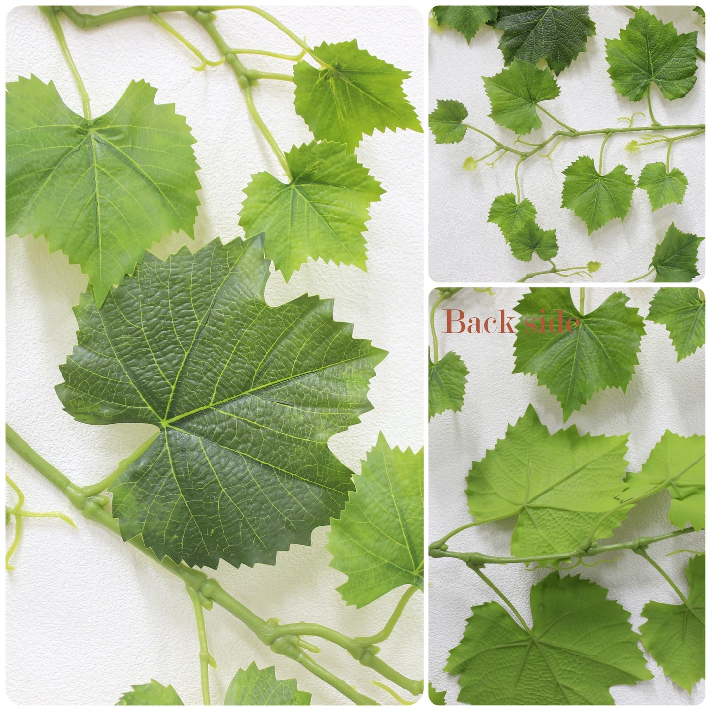 2pcs 40in Artificial grape branches fake vine plants grape leaves（green）