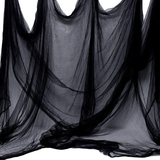 Niurui Halloween Black Creepy Cloth 315 x 79 inch Spooky Halloween Decoration for Haunted Houses Outdoor Party Supplies