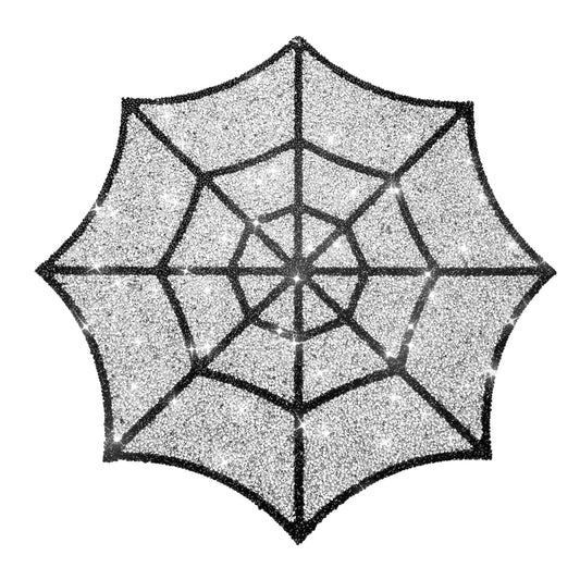 Cumouna Halloween Spiderweb Placemat, Halloween Table Mats Thanksgiving Fall Sparkle Spider Web Decoration Placemat for Centerpiece Kitchen Table Party Tableware Decor