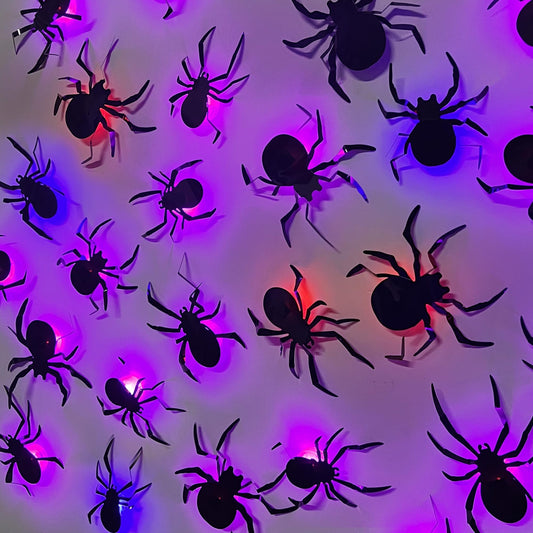DR.DUDU 36 Pack Halloween Wall Decor Light up Spiders Window Decorations