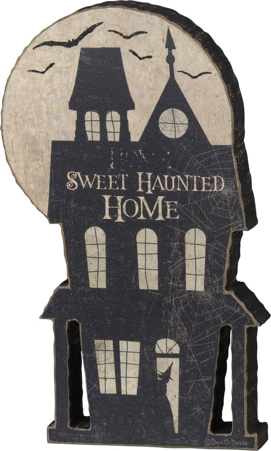 Primitives by Kathy Chunky Shelf Sitter, 4.75 x 8-Inch, Sweet Haunted Home