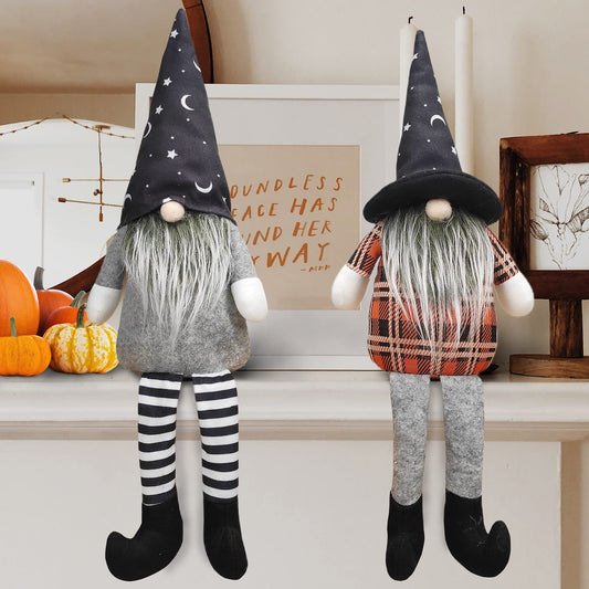 Ogrmar 2 Pack 22.4 Inch Halloween Gnomes Plush Mr and Mrs Scandinavian Swedish Tomte Doll Handmade Elf Gnome Faceless Doll for Halloween Indoor Home Kitchen Table Ornaments