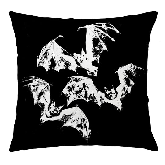 Nipil Dark Aesthetic Gothic Bat Pillow Covers 18x18, Gothic Room Home Bedroom Decor, Black and White Boho Vintage Abstract Silhouette Bats Decorative Throw Pillow Covers