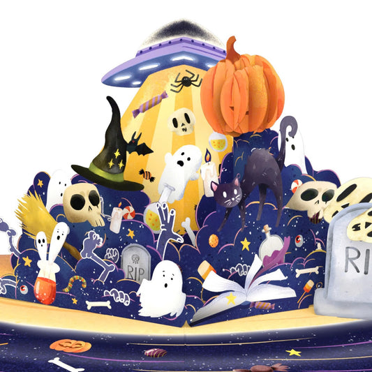 Paper Love Spooky Pop-Up Card | 3D Trick or Treat Halloween Greeting for Kids, Family, or Friends | 5" x 7" w/Envelope and Note Card