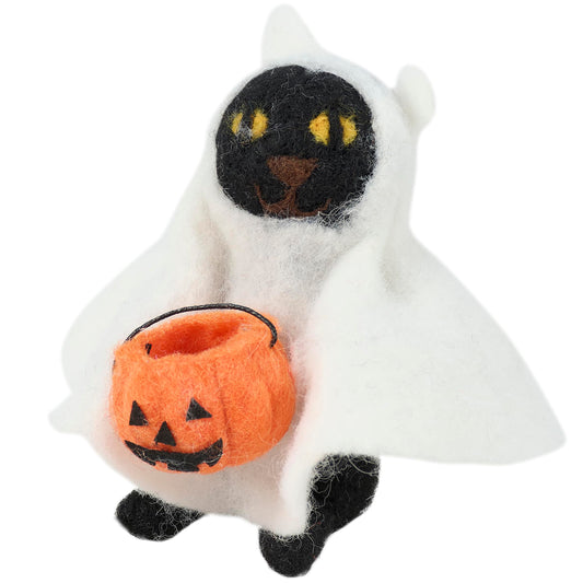 Primitives by Kathy Collectible Critter - Ghost Cat, Coordinate with Our Other Collectible Critters/Figurines for a Delightful/Seasonal Display
