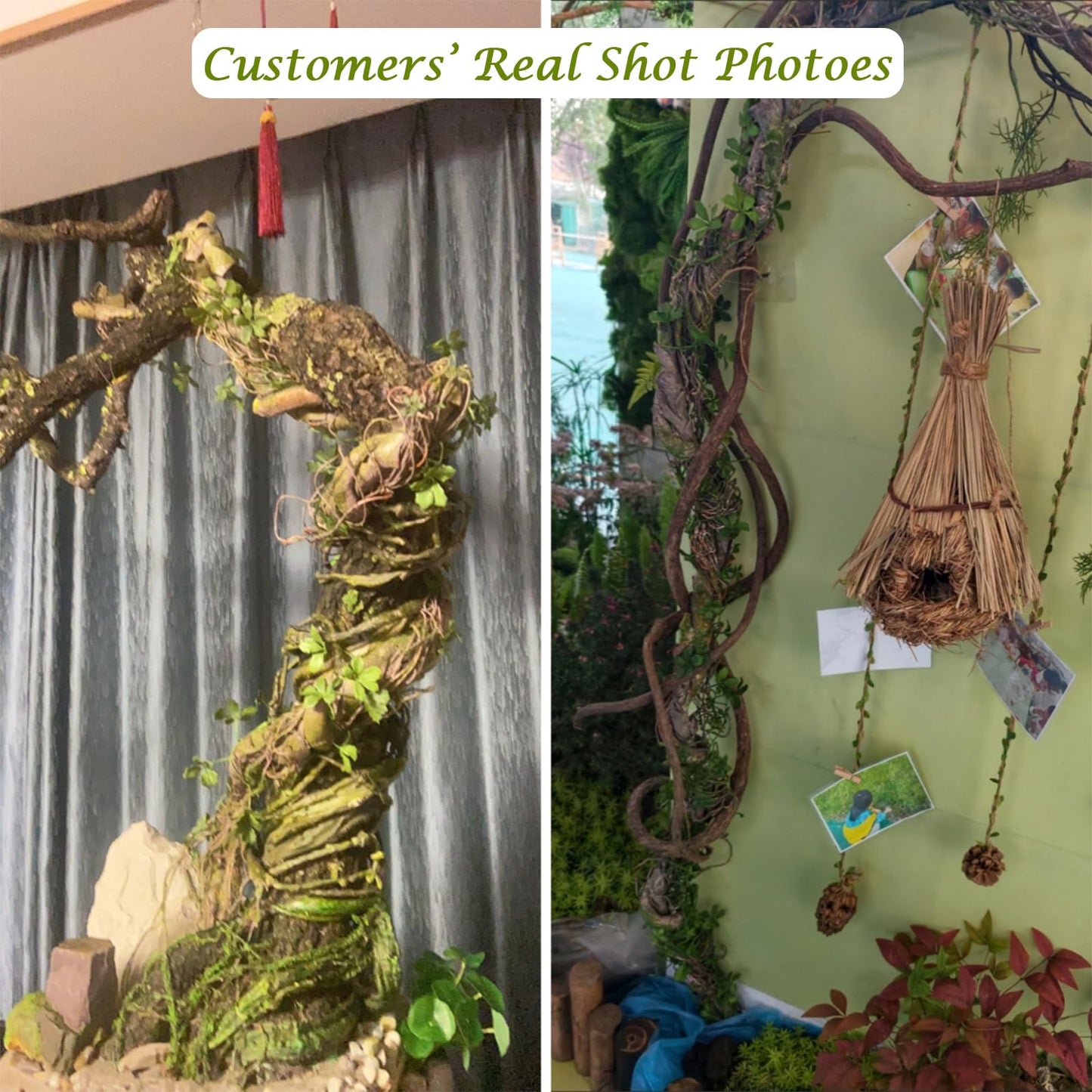 68.9inch Flexible Greenery Moss Reptiles Vines Mantle Hanging Spooky Decor