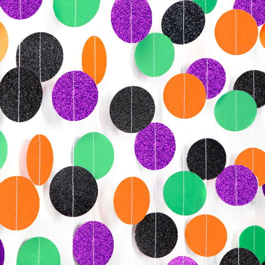 Black-Purple Orange-Green Halloween Party-Decorations Supplies - 52Ft Indoor Streamers Banner,Spooky Birthday Hanging Garland,Outdoor Horror Themed Wedding Baby Shower Wall Backdrop Decor Burgleda